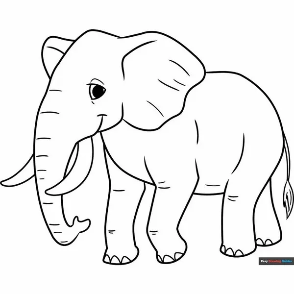 Bức tranh tô voi con cười tươi bên hồ nước