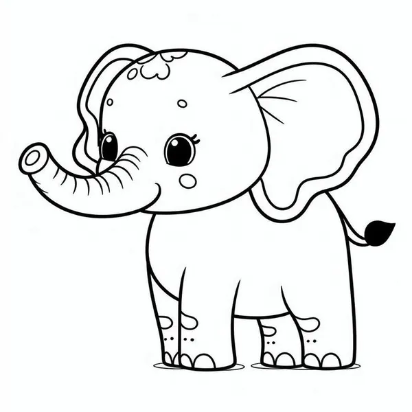 In hình tập tô voi con trong vườn thú vui nhộn