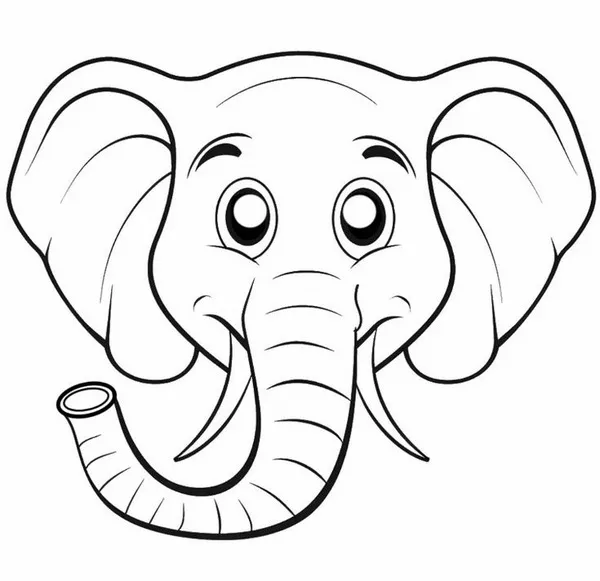 Tranh tô voi xám to lớn hiền hậu cho bé mầm non