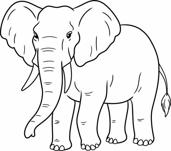 Hình tô màu voi phun nước cho bạn khỉ tắm