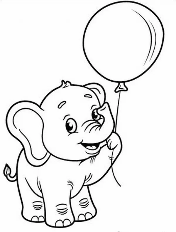 Trang tập tô voi con học vẽ với bạn thỏ