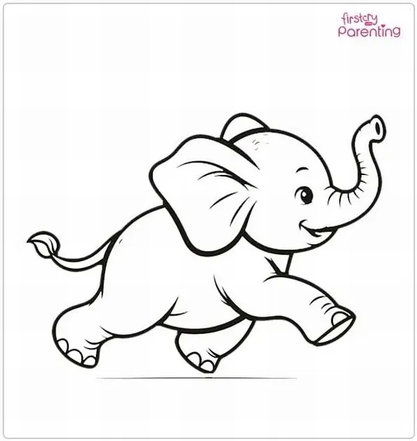 Tranh tô màu con voi phun nước vui nhộn cho trẻ