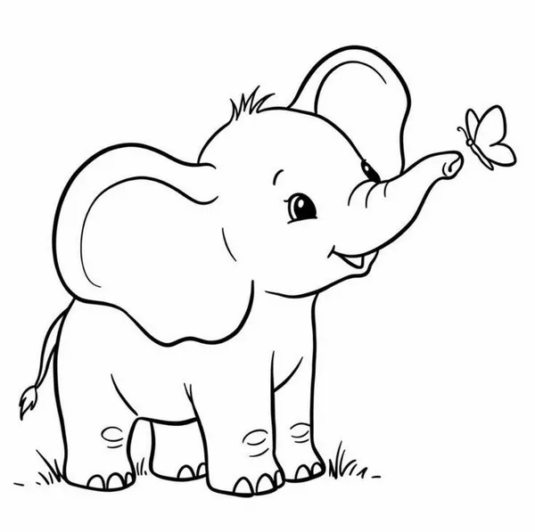 Trang tô màu voi mẹ dắt voi con đi dạo