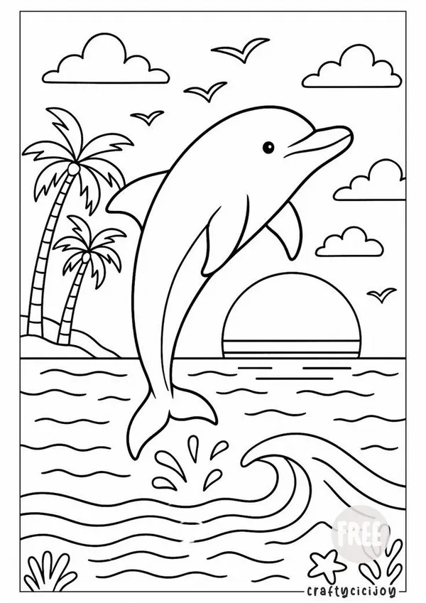 Hình vẽ tô cá mực vui nhộn tung mực đen.