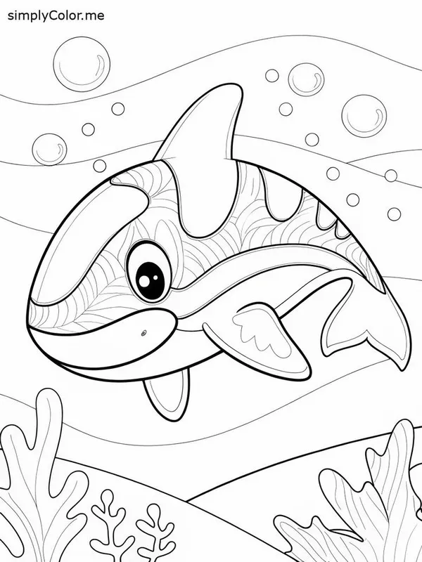 Trang tô động vật biển giúp bé thư giãn sau giờ học.