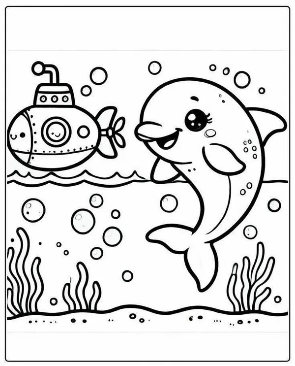 Bộ tranh tô sinh vật biển đáng yêu cho bé tập tô.