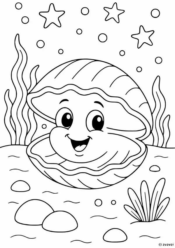 Mẫu tranh tô sao biển cam và sò biển hồng.