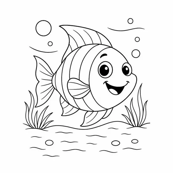 Trang tập tô rùa biển bơi bên san hô và sao biển.