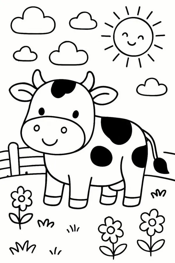 Mẫu tranh tô màu nai vàng và chim sẻ nhỏ.