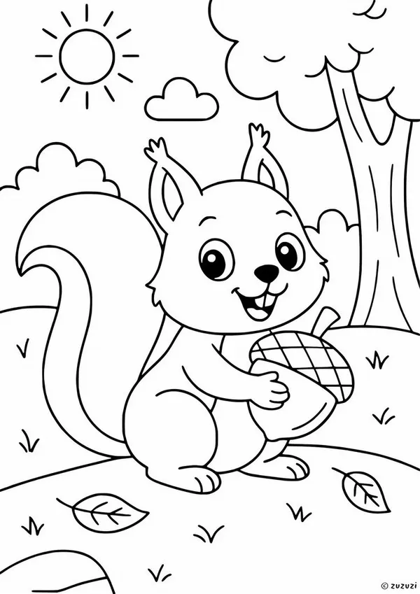 Hình tô màu con vật rừng giúp bé yêu thiên nhiên.