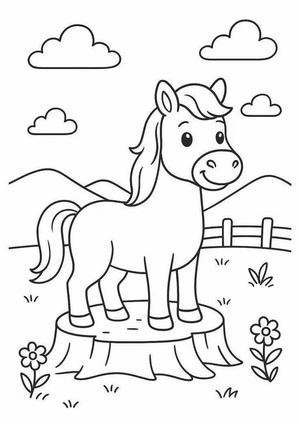 Mẫu tranh tô màu hươu cao cổ ăn lá cây xanh.