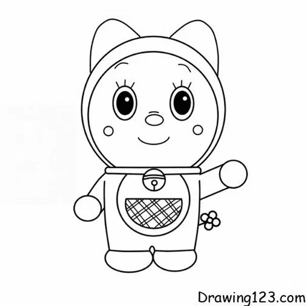 Trang tập tô Dorami và Doraemon đi dạo trong công viên