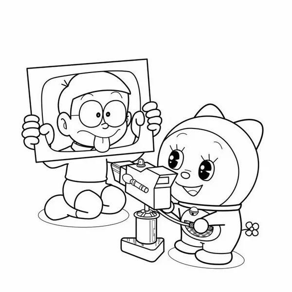 Tranh tô màu Doremi cute dễ thương với hướng dẫn và gợi ý phối màu cho trẻ