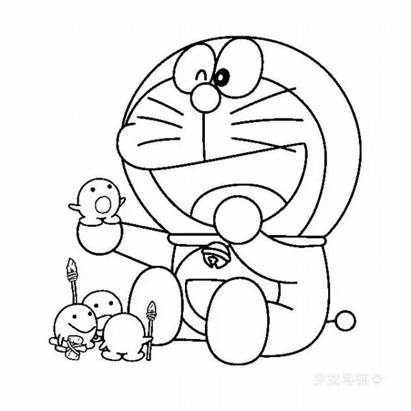 Bộ tranh tô màu Doraemon thân xanh cho bé tập trung