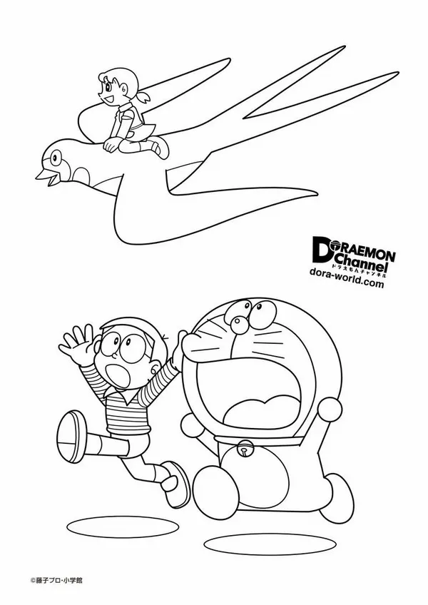 Bức tranh tô mèo máy Doraemon ngộ nghĩnh cực dễ thương