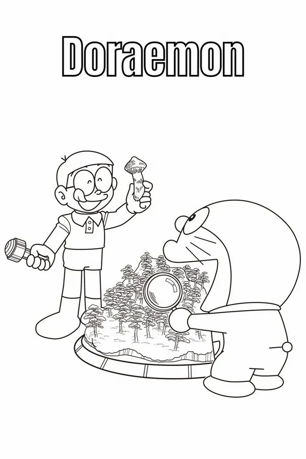 Hoạt động tô Doraemon giúp bé luyện tay và óc sáng tạo
