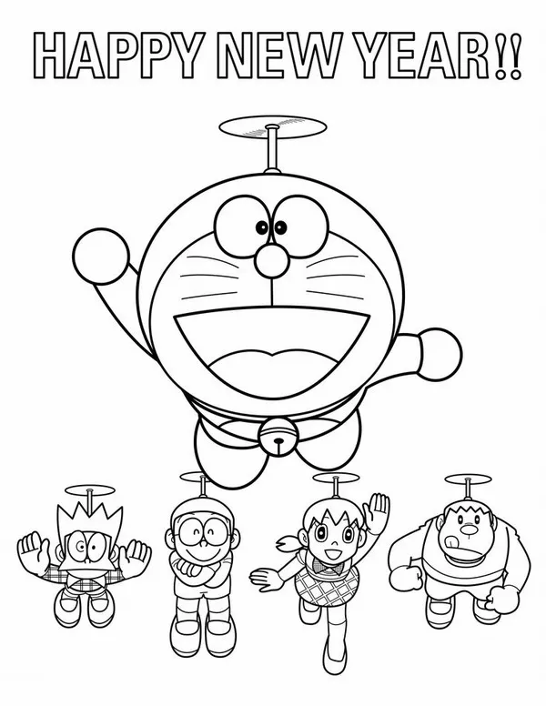 Bức tranh Doraemon và nhóm bạn tạo nên câu chuyện tuổi thơ