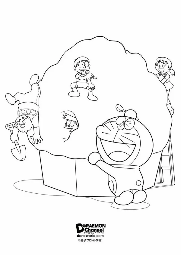 Bộ tranh tô Doraemon cho trẻ rèn kỹ năng tập trung học vẽ