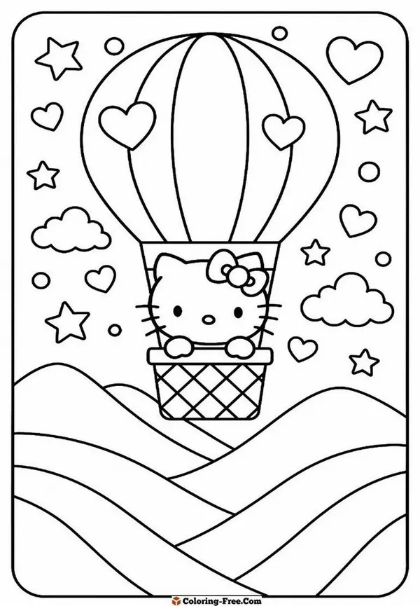 Trang tô màu Hello Kitty cùng em gái Mimmy đi học