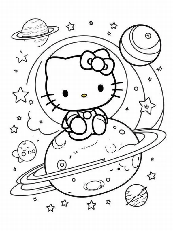 Bức tranh tô Hello Kitty giúp trẻ rèn khéo tay