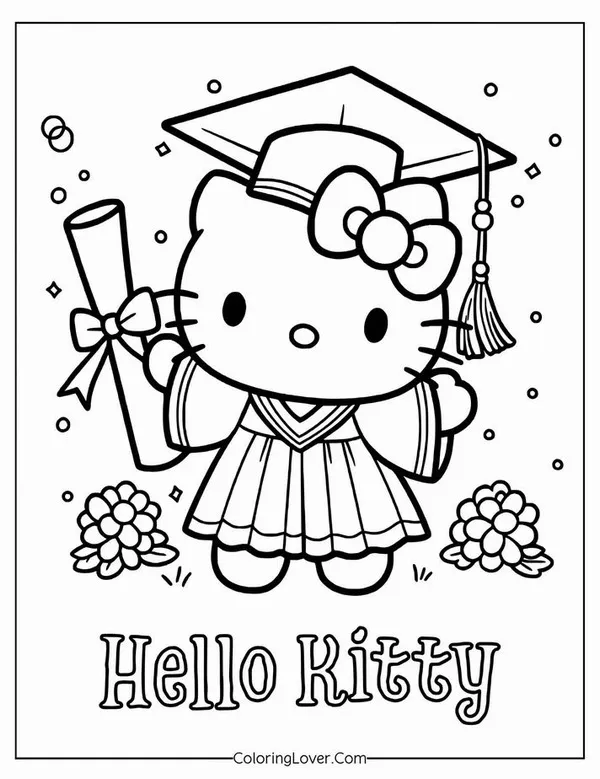50 Tranh tô màu Hello Kitty Album 3 cho bé 5 - 6 tuổi giúp trẻ phát triển trí tưởng tượng