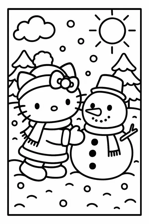 Tranh tập tô Kitty và My Melody cùng chơi đàn