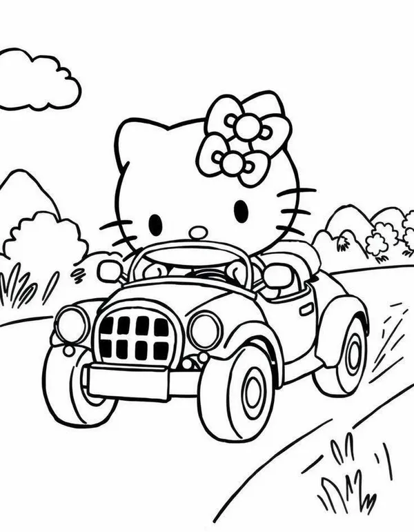 Trang tập tô Kitty váy xanh pastel nhẹ nhàng