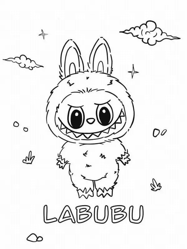 Mẫu tranh tô màu Labubu dễ thương dành cho trẻ mầm non