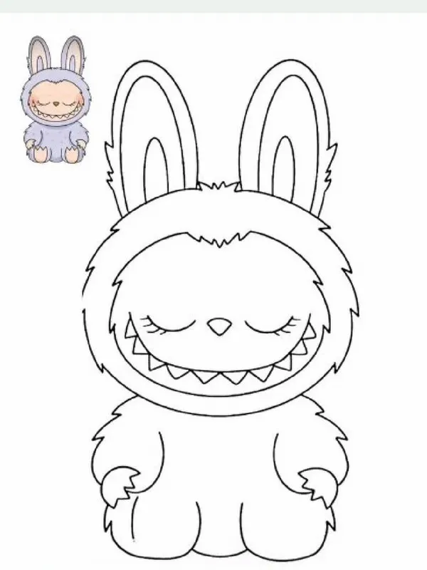 Mẫu tranh tô màu Labubu giúp bé tránh xa điện thoại