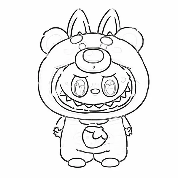 Bức tranh tô màu Labubu giúp bé thể hiện cảm xúc vui vẻ