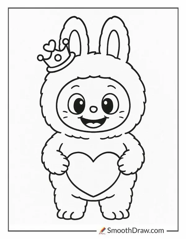 Hình tô màu Labubu đội mũ lạ mắt cực kỳ hấp dẫn cho trẻ