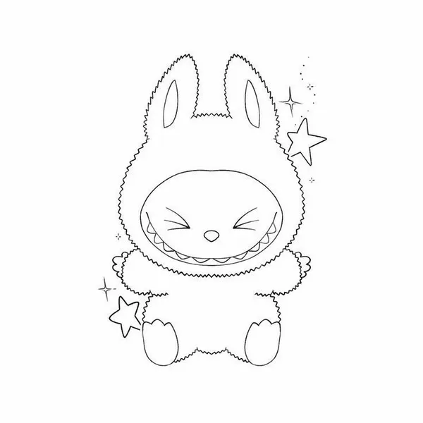 Tô màu Labubu răng trắng cười to cho bé rèn vận động tinh