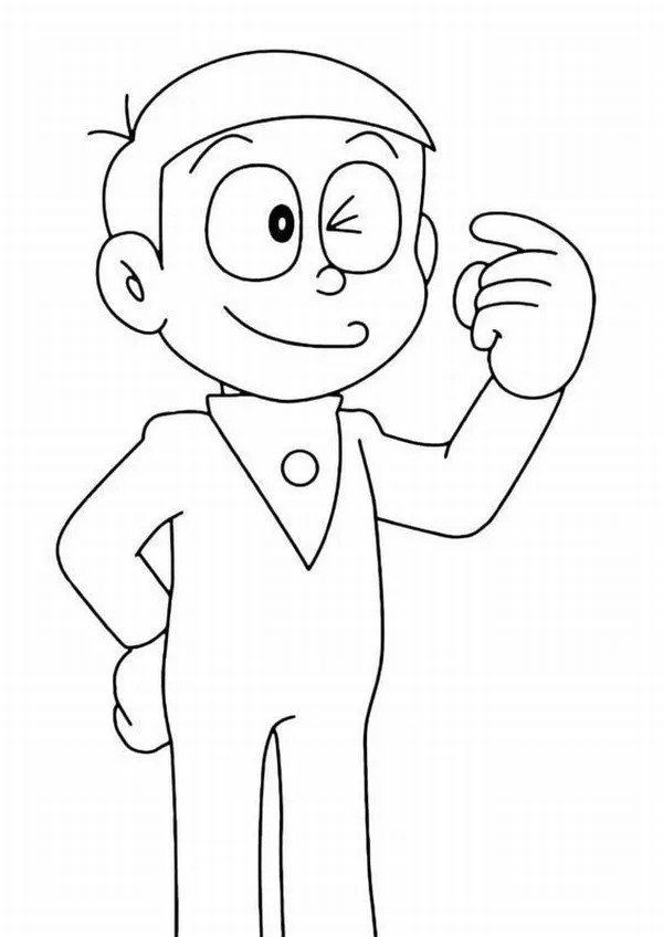 Hình vẽ Nobita trong thế giới Doraemon cho bé sáng tạo