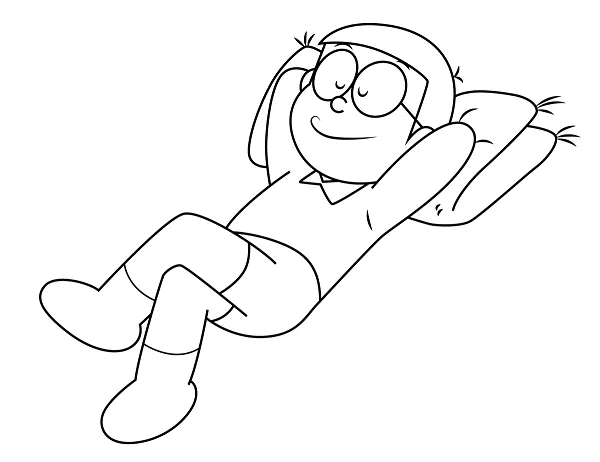 Hình tô màu Nobita hậu đậu nhưng tốt bụng cực dễ thương