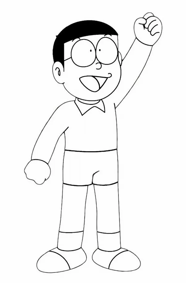 Tranh tô màu Nobita học bài cùng Doraemon giúp bé tập trung hơn