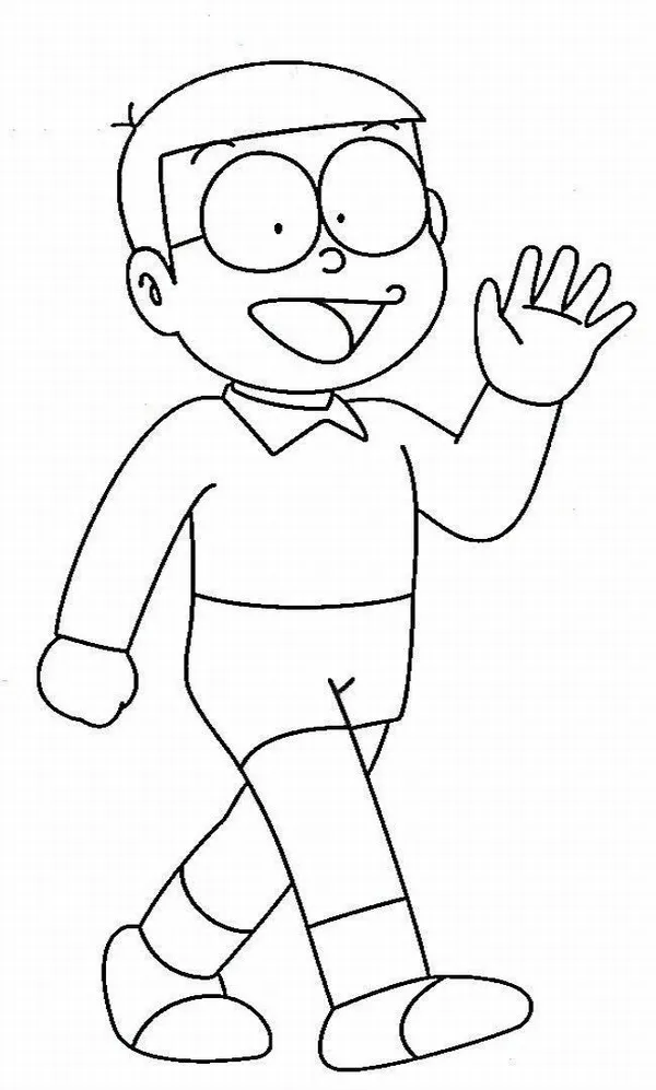 Trang tập tô Nobita đeo kính cười hiền cực đáng yêu