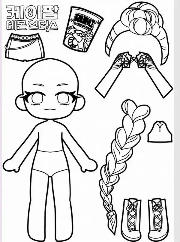 35 Tờ giấy tô màu búp bê giấy giúp bé học cắt gấp khéo léo