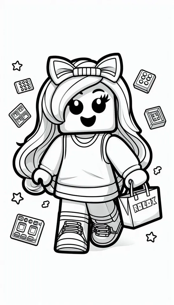 81 Tranh tô màu Roblox nữ váy hồng đáng yêu cho bé gái