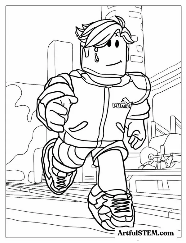 27 Hình tô màu Roblox đáng yêu với cảnh thành phố mini