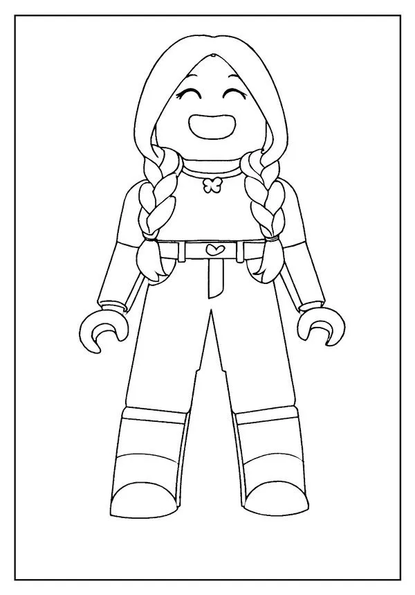 94 Trang tô màu Roblox cô gái đội mũ hoa và đeo kính tròn