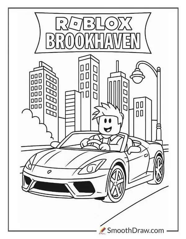 31 Trang tập tô Roblox avatar cầm búa xây nhà trong Builder City