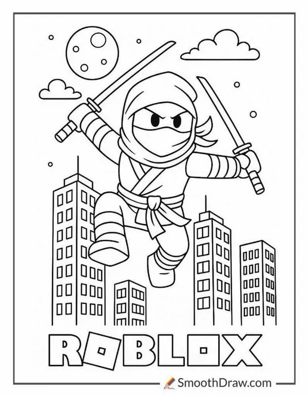 34 Bức tranh tô màu Roblox Brookhaven cho bé gái sáng tạo