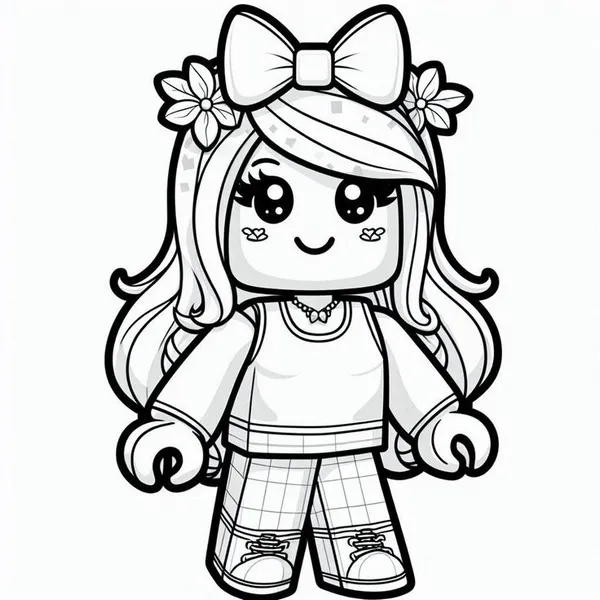 86 Bức tranh tô màu Roblox nữ tạo dáng thời trang trẻ trung
