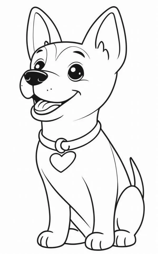 Hình tô màu chó con nằm ngủ bên ổ rơm ấm áp.