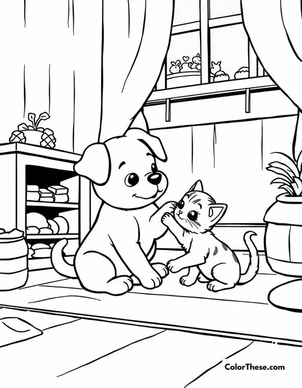 Bộ tranh tô vật nuôi thân quen trong gia đình cho bé.