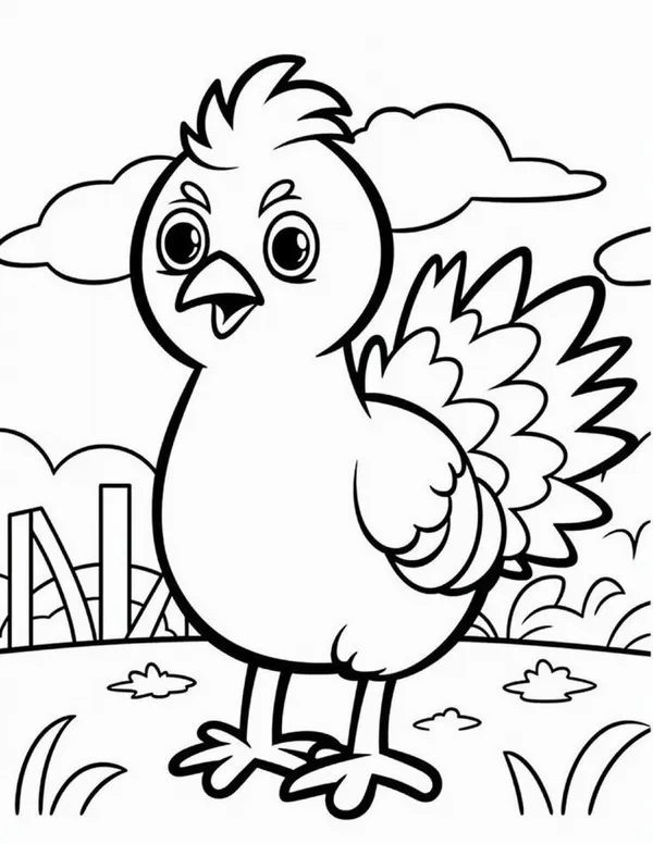 Tờ giấy tô màu chó và mèo cùng chơi ngoài sân.