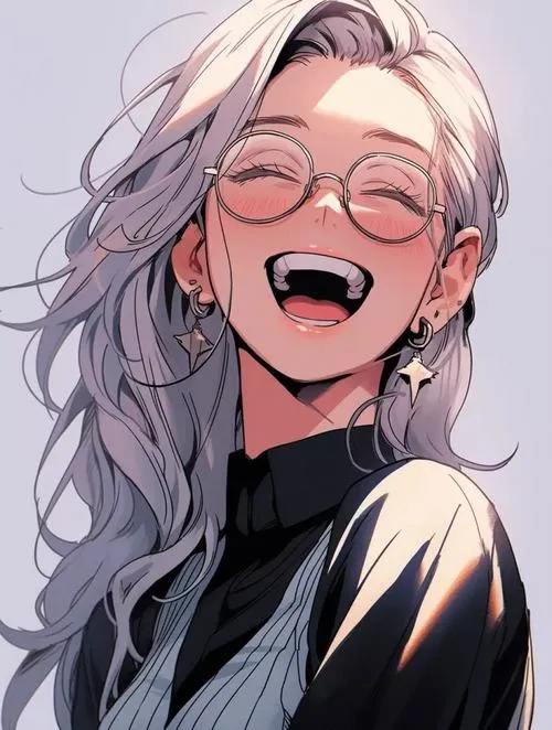 Hình avatar cute đeo kính trên nền đơn sắc.