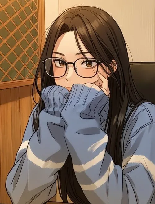 Hình đại diện ngầu nữ đeo kính trên nền blur nhẹ.