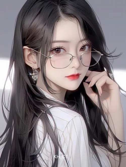 Hình profile cute đeo kính với màu ảnh hài hòa.