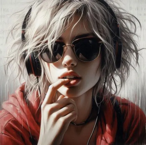 Ảnh profile nữ đeo kính cùng góc chụp nghiêng.